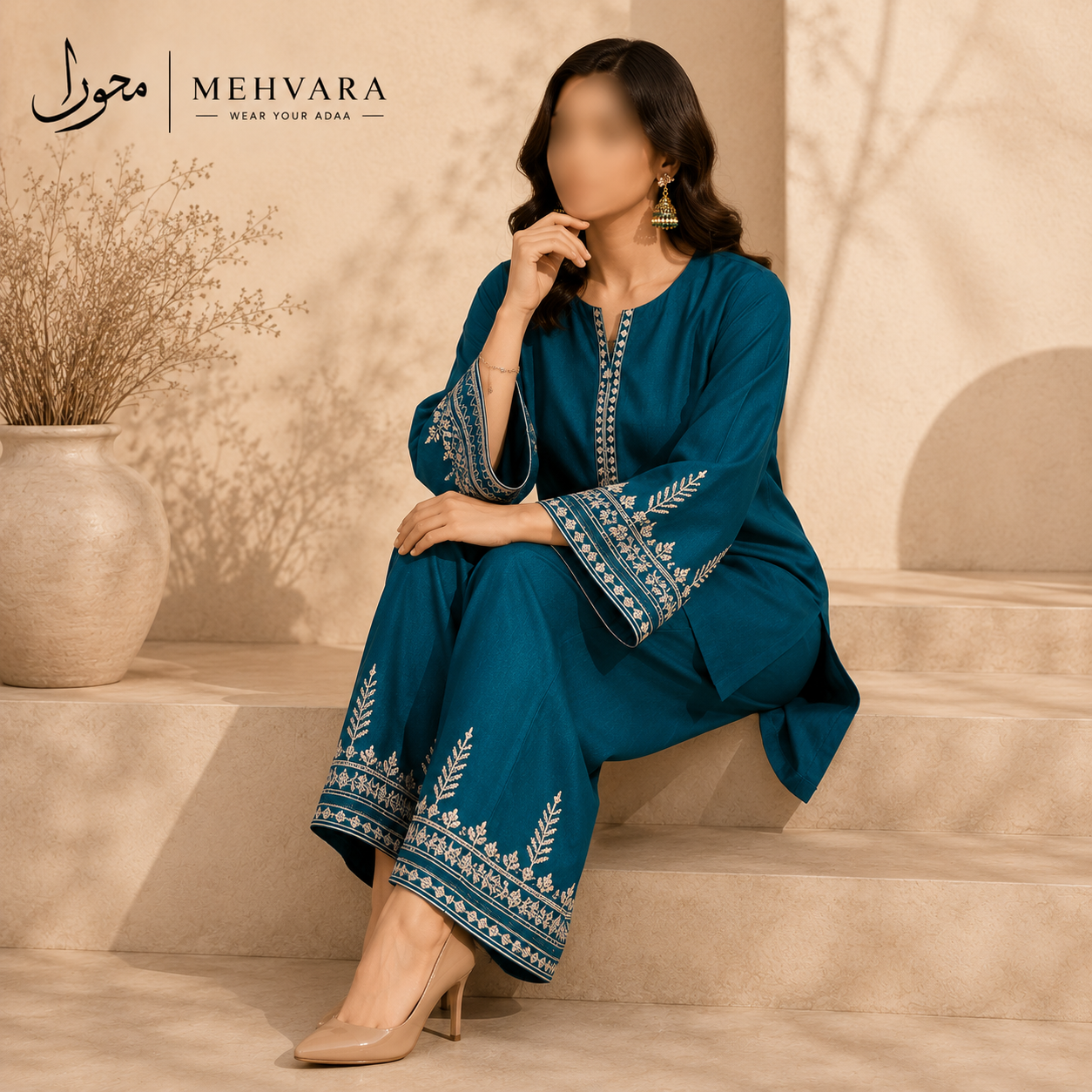 Azure Royale – 2 Piece Embroidered Unstitched Lawn Suit