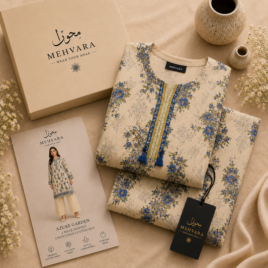 Ivory Royale – 2 Piece Digital Printed Cotton Suit