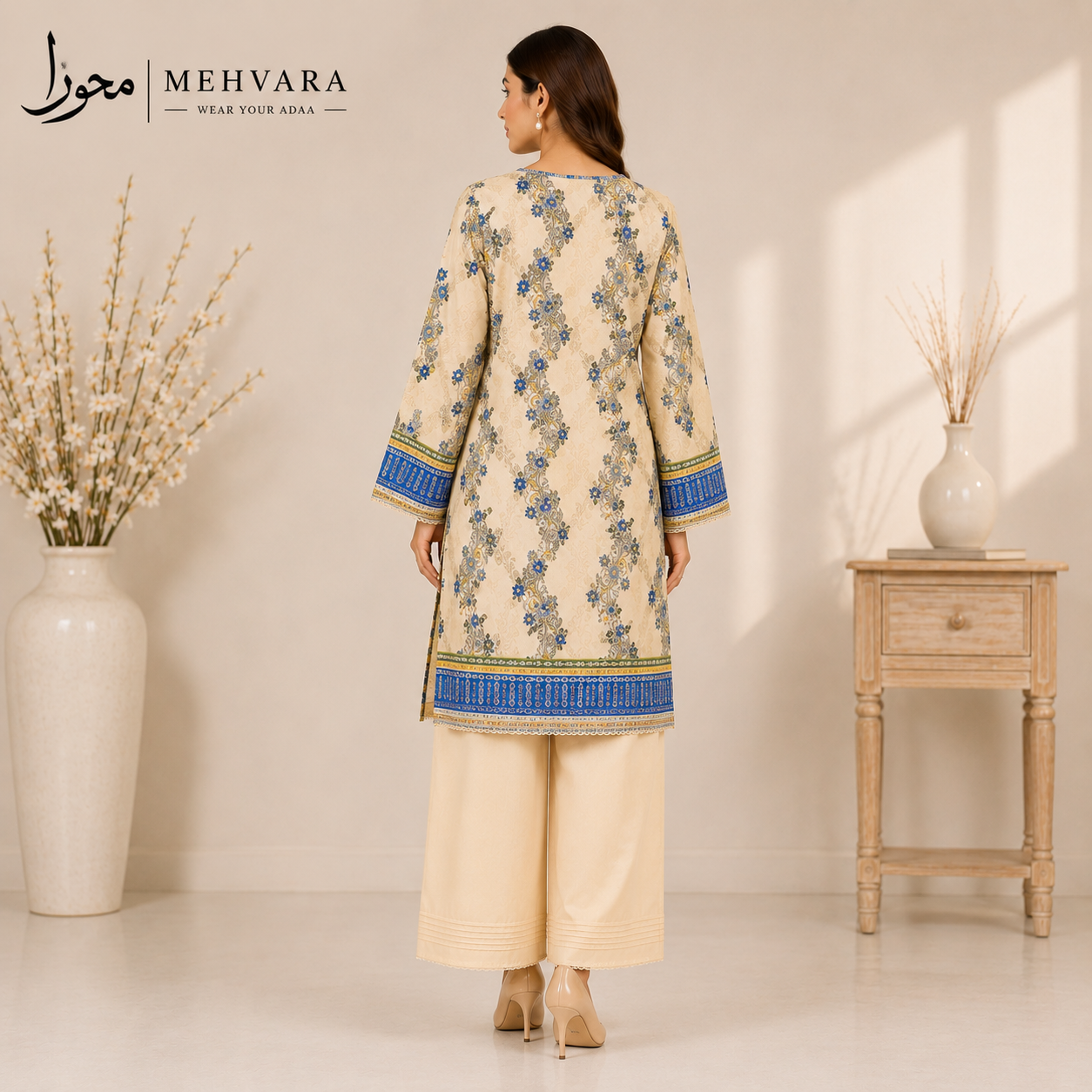 Ivory Royale – 2 Piece Digital Printed Cotton Suit