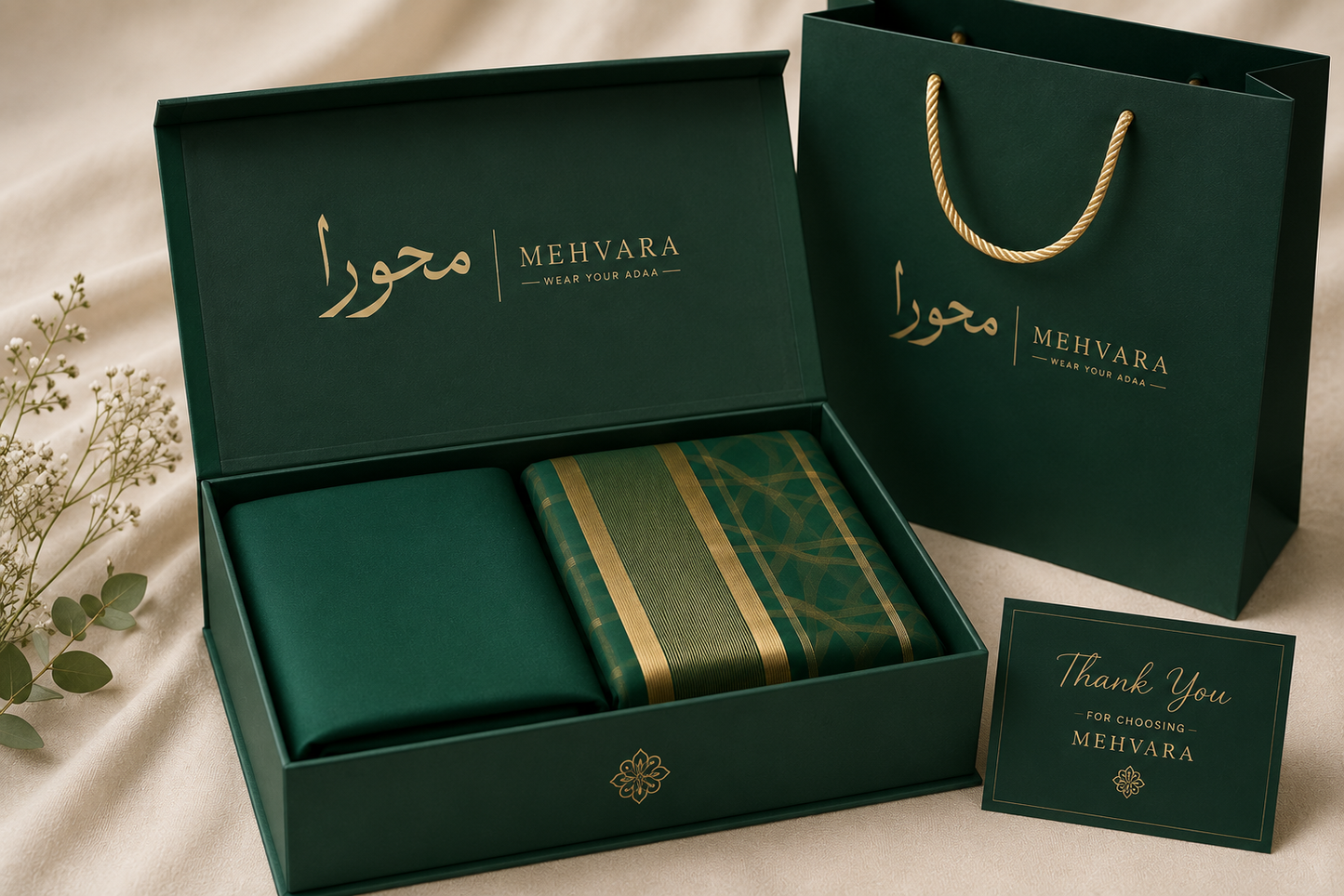 Emerald Grace – 3 Piece Premium Cotton Suit